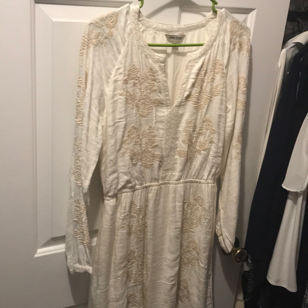Lucky brand white/cream fall dress